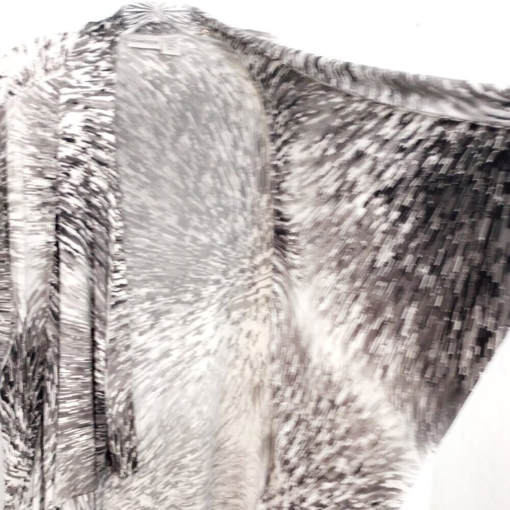 Chico's Black, Grey & White Abstract Open Front Billie Jacket - Picture 3 of 7